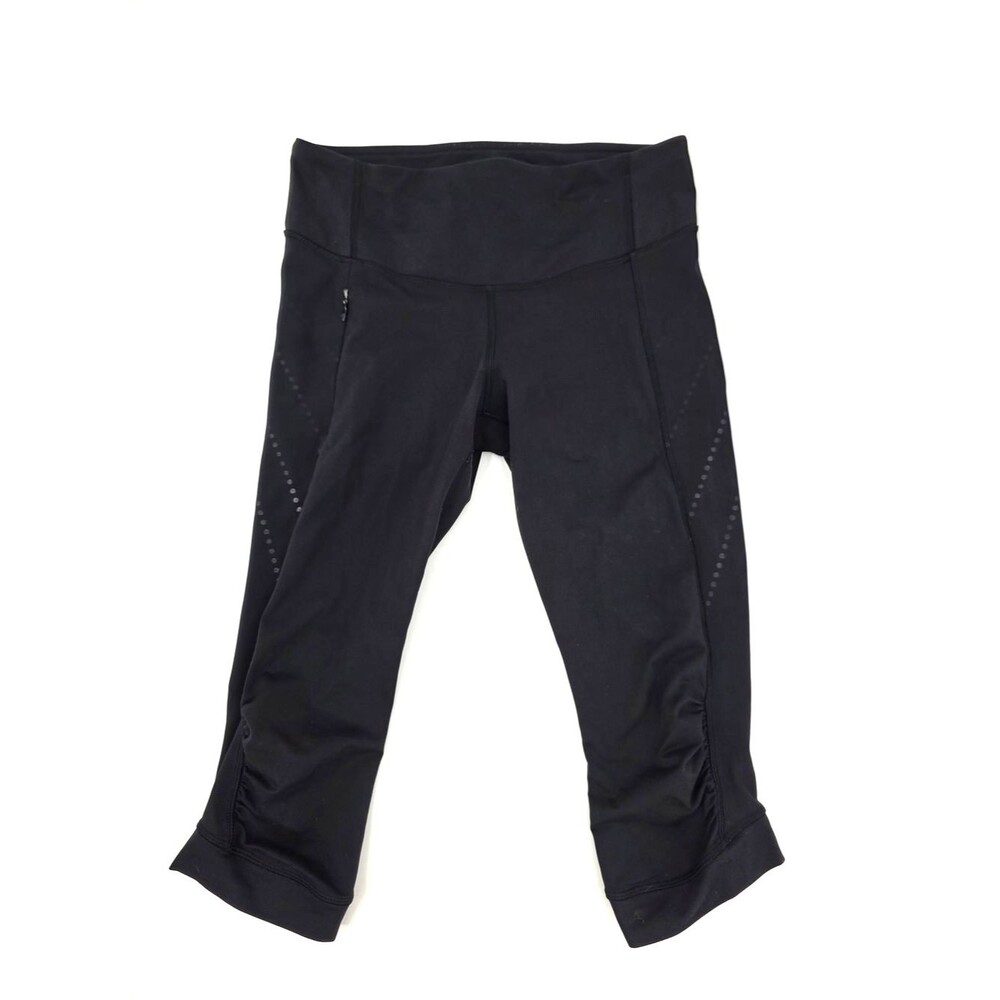 Lululemon Stop At Nothing Crop Black Leggings Size 6 - Picture 3 of 11